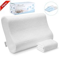Levesolls Gel Memory Foam Pillow Contour Pillow Support for Back, Stomach, Side Sleepers,Washable Cover, Standard Size, Bonus 2 Pillowcase (White)