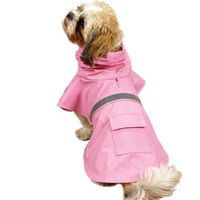 Guadian Gear Dog Rain Jacket, Pink with Reflective Stripe, Small