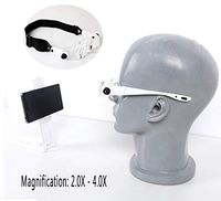Headband Glasses Magnifying Glass Goggles Adjustable Magnification Magnifier Eyeglass Holder and Headband can be Replaced Give Away Glasses case Mobile Phone Holder,2.0X4.0X