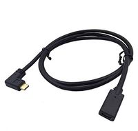 Kework 1.97ft USB 3.1 Type C Extension Cable, 90 Degree Angle Left & Right USB 3.1 Type C Male to Female Sync Charging and Data Transfer Cable Cord, Gold Plated Ends (Left & Right - FM)