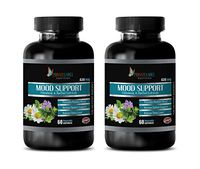 Stress and Anxiety Relief All Nature - Mood Support Vitamins and Herbal EXTRACTS - st Johns Wort with 5htp - 2 Bottles 120 Vegetable Capsules