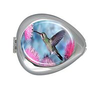 Moving Hummingbird Custom Silver Oval Pill Box Pocket Purse Pill Case Medical Tablet Holder Weekly Pill Organizer Decoration Box Wallet