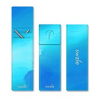 SWZLE 2 Reusable Stainless Steel Bent Straws & 1 Cleaning Brush - Portable Set with Sleek Ocean Blue Case - BPA Free - Fits in Pocket, Purse & Backpack for Travel & Household - Rainbow Metallic