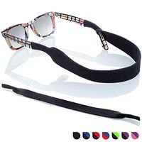 Sunglass Glasses Strap - 2 Pack Sport Eyewear Retainer - Anti Slip Fast Drying - Fits All (Black)