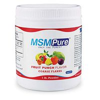 Kala Health MSMPure Fruit Punch Flavored, Coarse Powder Flakes, Organic Sulfur Crystals, 99.9% Pure Distilled MSM Supplement, Made in The USA, 1 lb