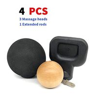 Jigsaw Massage Adapter Bits, Mobility Jigsaw Massage Balls, 3-Piece Bit Sets Mucle Relaxation Trigger Point Massager Heads (Black and Wood Color)