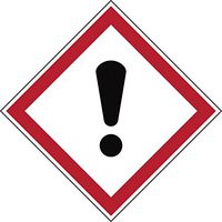 Brady 121193 Polyester GHS Acute Toxic Picto Label , Black/Red On White,  1.5" Height x 1.5" Width,  Pictogram "Acute Toxic" (1 Per Card,  20 Labels)