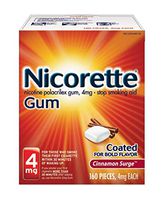 Nicorette Nicotine Gum to Quit Smoking, 4 mg, Cinnamon Surge Flavored Stop Smoking Aid, 160 Count