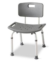 Medline MDS89745R Aluminum Bath Benches with Back (Pack of 2)