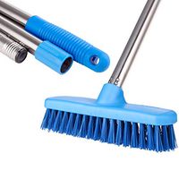 Floor Scrub Brush, YCUTE 47" Stainless Steel Long Handle with 7.4" Surface Grout Brush for Cleaning Deck, Garage, Kitchen, Wall, Bathroom, Tub and Tile