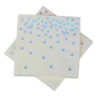 Silver Dots Paper Napkins 6.5'' 50 counts 3-Ply Disposable Everyday Napkins Perfect for Wedding Birthday Weekend Party Celebratioins Baby Shower Bridalshower Daily Use