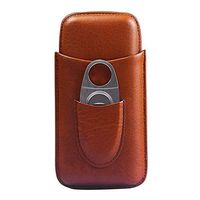 JTYX Leather Cigar Box Portable Moisturizing Cigarette Case can Accommodate 3 Cigars