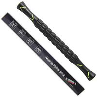Muscle Roller Body Massage Stick Tool for Athletes, Relieving Muscle Soreness, Cramping and Tightness, Recovering Legs and Back, Black Green