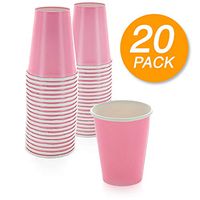 SparkSettings Disposable Paper Cups Drinking Paper Cup for Both Hot and Cold Beverages Perfect for Coffee, Tea, Water or Juice - New Pink, Pack of 20