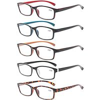 Reading Glasses 5 Pairs Quality Readers Spring Hinge Vintage Glasses for Reading for Men and Women (5 Pack Mix Color, 1.75)