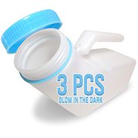 [Pack of 3] JJ CARE Glow in The Dark Urinals for Men, Spill Proof Screw Cap Plastic Male Urinal, Portable Urinal, Pee Bottles for Men, Urine Collection for Hospital, Incontinence, Elderly 1000ml