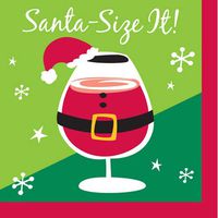 Santa's Helpers Size It Dessert Napkins 18 Pack