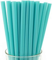 Made in USA Pack of 100 Teal Jumbo Plastic Smoothie (10" X 0.28") Drinking Straws (FDA-Approved, Non-Toxic, BPA-Free)