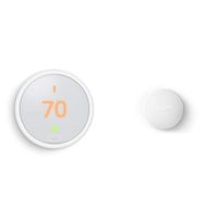 Google Nest Thermostat E, Smart Thermostat, White, and Google Nest Temperature Sensor Bundle