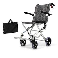 Transport Wheelchairs Lightweight Folding with Carrying Bag Hand Brakes and Seat Belt Portable Chair for Flight Travel (13.3inch seat Wide)