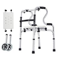 YKFU Foldable Seniors Rollators Walker with Seat, Elderly Walker, with and Without Wheels,Great for Adults & Seniors (2 Wheels)