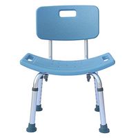 Archi Spa Bathtub Adjustable Height Shower Chair Seat Bench with Removable Backrest Tool-Free Assembly Blue