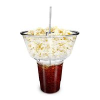 Clear Acrylic Grub Tub | One-Handed Drink & Snack Solution with Straw (2)
