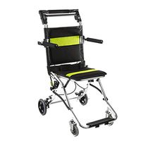 Wheelchairs Wheelchair Aircraft Wheelchair Senior Travel Wheelchair Folding Portable Scooter Trolley Gift for Parents Can Bear 75 kg (Color : Green, Size : 497589cm)