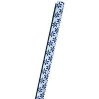 JAM Paper Handmade Wrapping Paper - Blue with Blue Flowers - 2 Sheets of 20 x 28 in. Paper per roll - Sold Individually