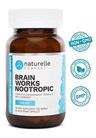 Naturelle Brain Works | Cognitive Enhancement Formula with Cognizin® | Doctor-Approved All-Natural Brain Support | Memory, Focus & Concentration | Non-GMO Medicinal Mushrooms, B-Vitamins & Amino Acids