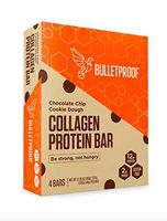 Bulletproof Bars Collagen Protein, Chocolate Chip Cookie Dough, Perfect Snack for Keto Diet, Paleo, Gluten-Free, Sugar Free, for The Whole Family (4 Pack)
