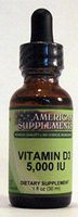 Vitamin D3 (5000 IU) Unflavored with MCT Oil No Chinese Ingredients American Supplements 1 oz Liquid