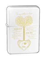 Hat Shark to My Mother in Law Tree Heart Rainbow Sweet Sayings Birthday, Mother's Day, Christmas, Anniversary, Laser Engraved Vector KGM Thunderbird Vintage Lighter - White Matte