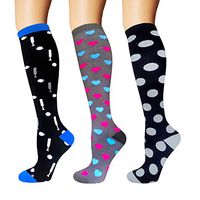 3/5 Pairs Compression Socks Women & Men - Best Medical,Nursing,Hiking,Travel & Flight Socks-Running & Fitness (B - Color 14 - Assorted, S/M)