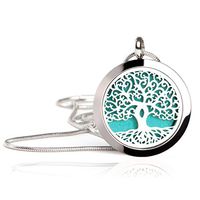 Essential Oil Diffuser Necklace - Magnetic Locket - Best for Aromatherapy - Perfume, Fragrance, Scent Diffusers for Women and Girls (1 Inch Diameter - 20 Inch Chain Length)