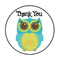 HotSaleStore Sticker Seals 48 Thank You OWL #4!!! Envelope Seals Labels Stickers 1.2" Round