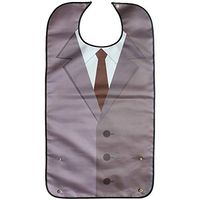 BIHIKI Men's Waterproof Adult Bib,Large Clothing Protector,Reusable Adult Aid Apron with Crumb Catcher for Elderly Patient Senior,34"x18"