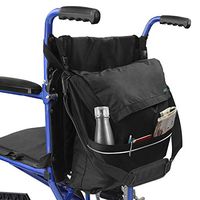 Vive Wheelchair Bag - Wheel Chair Storage Tote Accessory for Carrying Loose Items and Accessories - Travel Messenger Backpack for Men, Women, Handicap, Elderly - Accessible Pouch and Pockets, Black