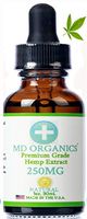 250mg MD Organics Pure Organic Hemp Oil Drops Natural Flavor Stress Pain Vegan Joints Sleep Omegas Amino Acids Immune Support Skin Hair Mood Vitamins U.S. Grown Lab Certified