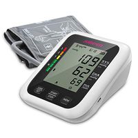 Automatic Blood Pressure Monitor Upper Arm Digital BP Cuff Machine by JUMPER Build in Heart Rate Pulse with Large LCD Display, Portable Bag, 2 Users 180 Reading Memories