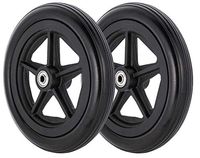 8 X 1 Wheelchair Caster Wheels with 5/16 Bearings 2 1/8 Hub, Blk Tires & Wheels for Drive, E&J. Evermed