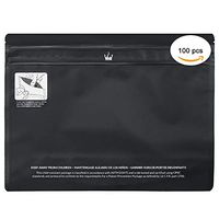 100 Count Pack - Airtight Smell Proof Child-Resistant Exit Bags 12" x 9” + 3.85" - Secure Storage Bag for Herbs or Edibles