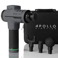 Apollo Kinetics Pulse Massage Gun Portable Electric Deep Tissue Percussion Muscle Massager Drill, Hand Held Cordless Design, Full Body Pain Relief Recovery Stimulator, 4 Heads & Carry Case Included