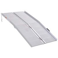 HOMCOM Portable Textured Aluminum Folding Wheelchair Threshold Ramp, 5'