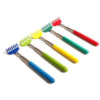 Pack of 5 Extendable Stainless Steel Telescoping Back Scratcher with Non Slip Grip Random Color