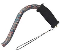Offset Adjustable Aluminum Cane Foam Grip HandleGreen Paisley