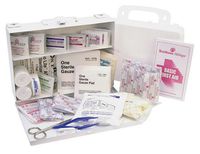 Medique Products Metal First Aid Kit, Medical Supplies for 25 People, Mountable Box, White, Large (818M25P)