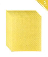 ddLUCK Dishcloth Cellulose Sponge Cloths - Bulk 6 Pack of Eco-Friendly No Odor Reusable Washable Cleaning Cloths for Kitchen - Absorbent Dish Cloth Hand Towel (Yellow)