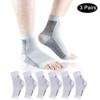 Plantar Fasciitis Foot Compression Socks- ACODQR 3 Pairs Elasticity Foot Sleeves for Man and Woman Ankle Brace & Arch Support