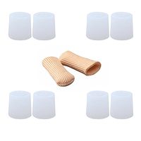 ULTNICE 8pcs Silicone Toe Sleeve + 2pcs Cuttable Fiber Toe Protector Cap Cover for Corn